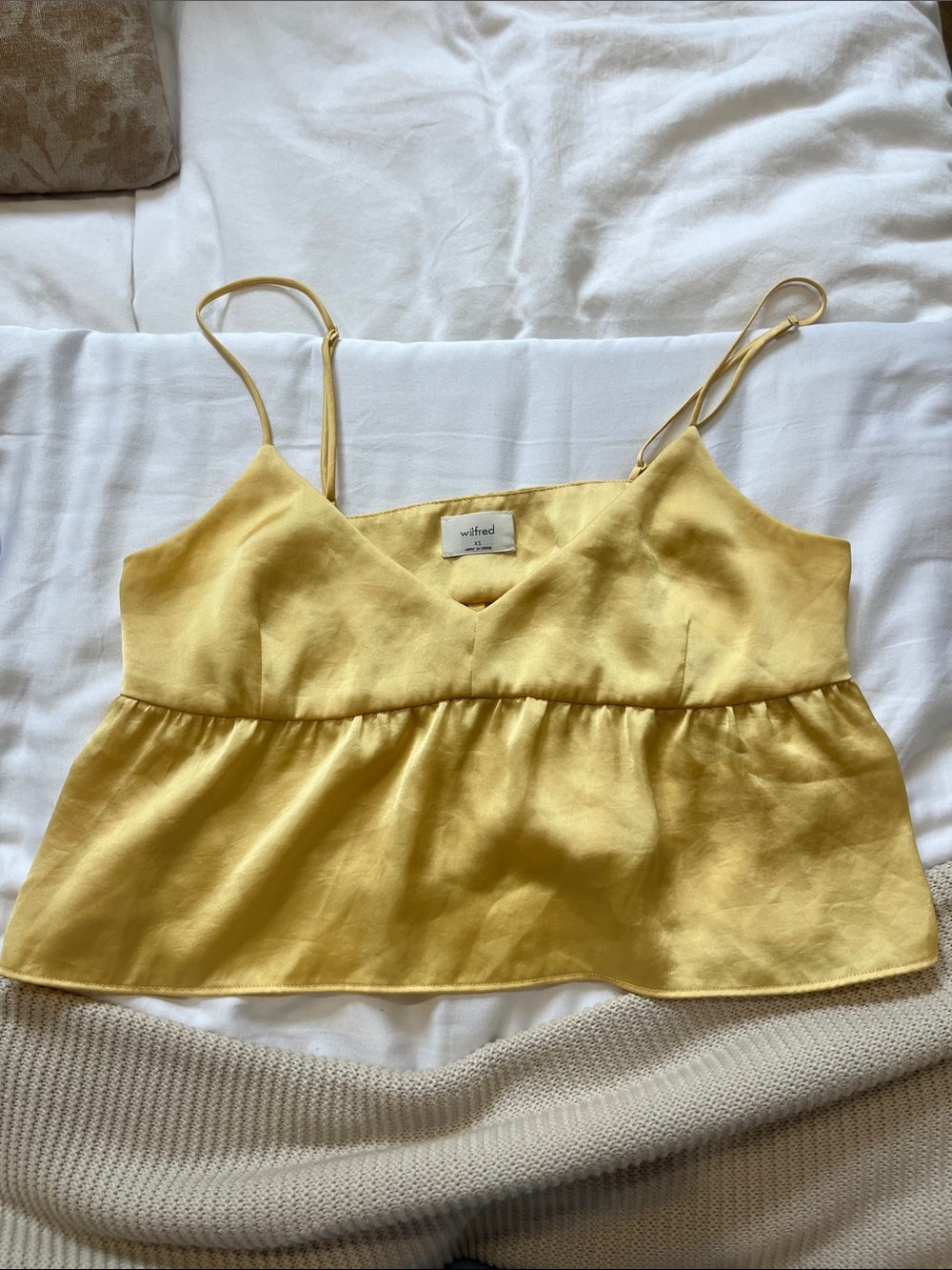 Wilfred Yellow Spaghetti Strap Peplum Camisole - Lover Tank